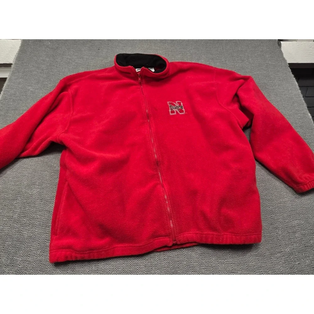 Iron Knights Athletics Nebraska Huskers Fleece Jacket Red Full Zip Mens 2XL NCAA